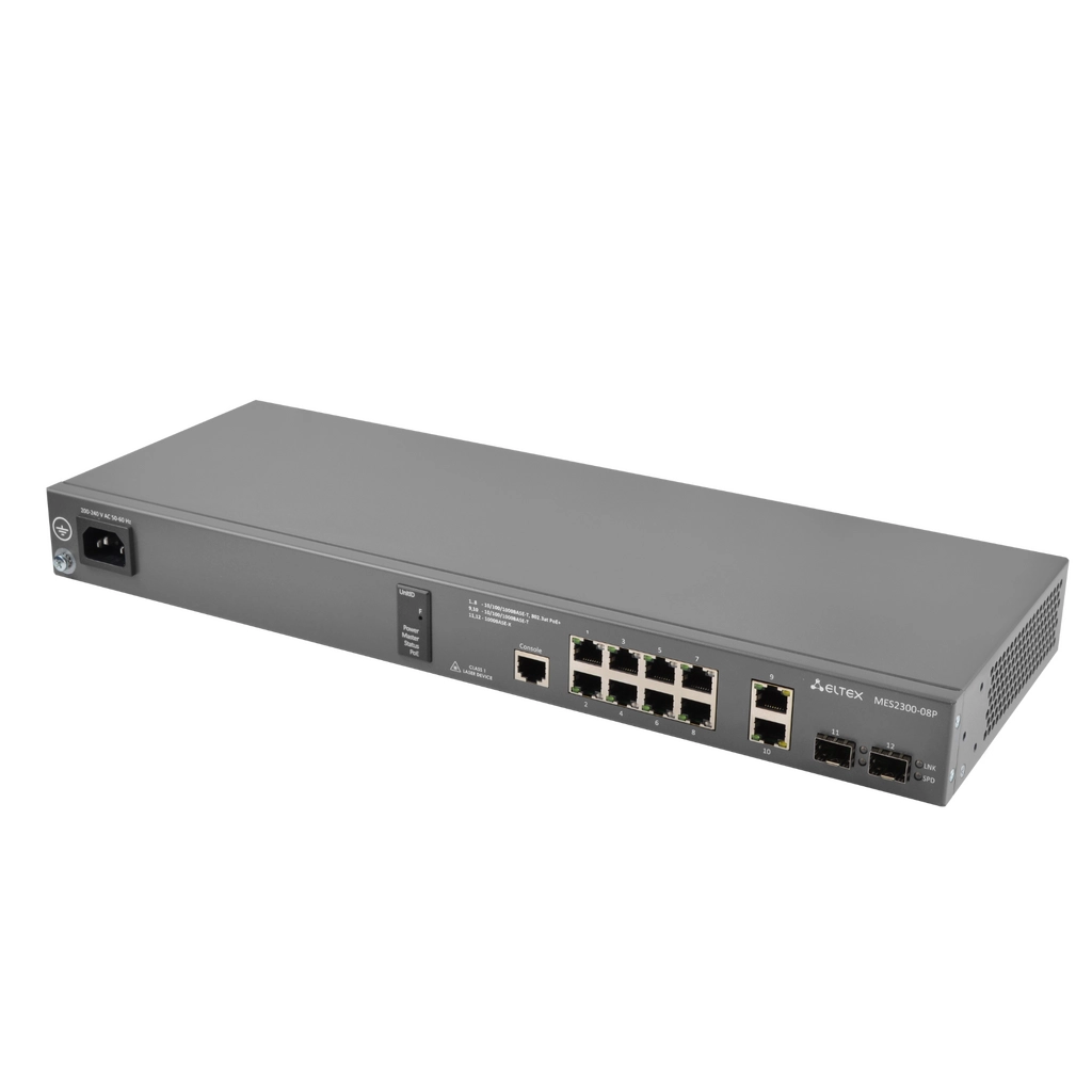 Eltex MES2300-08P Eltex | Коммутатор 8 портов 1G PoE/PoE+, 2 порта SFP