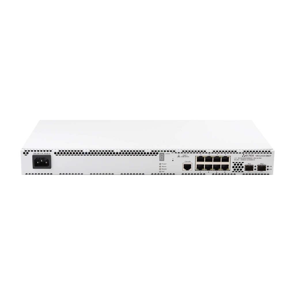 Eltex MES2410-08DP Eltex | Коммутатор 8 портов 2.5G PoE/PoE+, 2 порта 10G SFP+