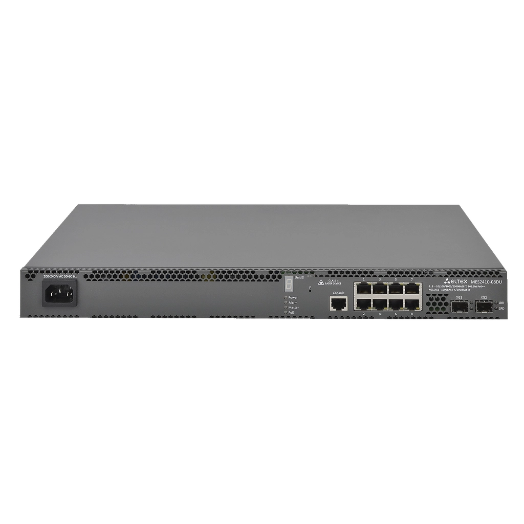 Eltex MES2410-08DU Eltex | Коммутатор 8 портов 2.5G PoE++, 2 порта 10G SFP+