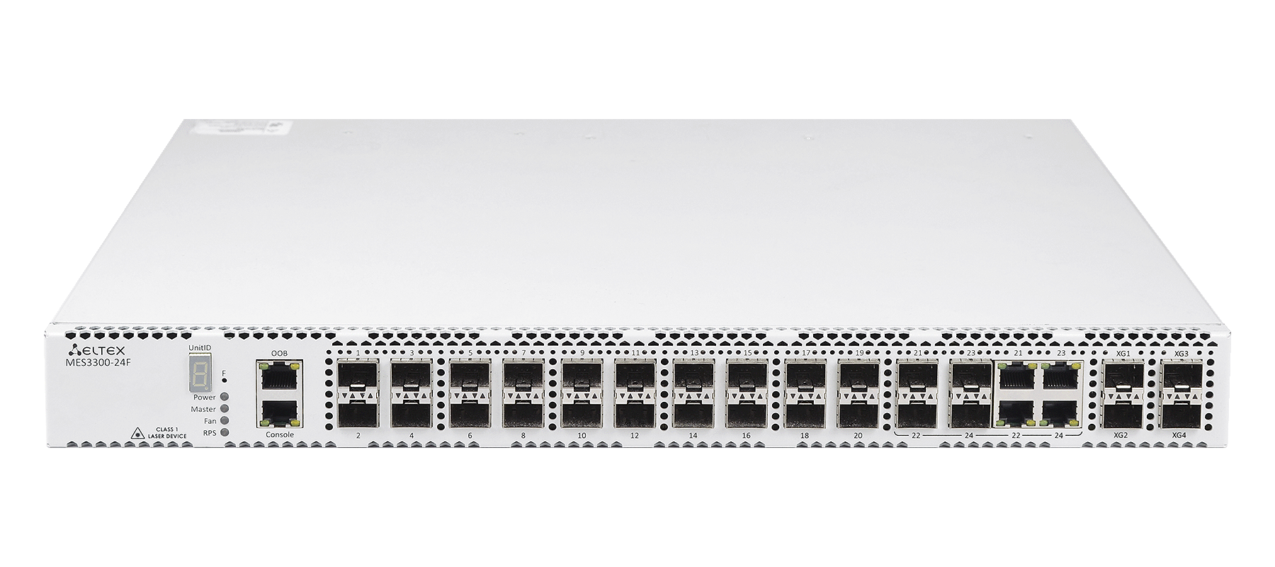 Eltex MES3300-24F Eltex | Коммутатор 20 портов SFP, 4 combo-порта 1G, 4 порта SFP+, 1 порт OOB