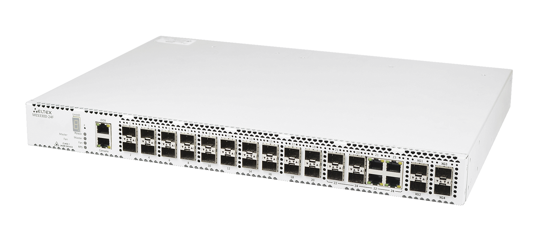 Eltex MES3300-24F Eltex | Коммутатор 20 портов SFP, 4 combo-порта 1G, 4 порта SFP+, 1 порт OOB
