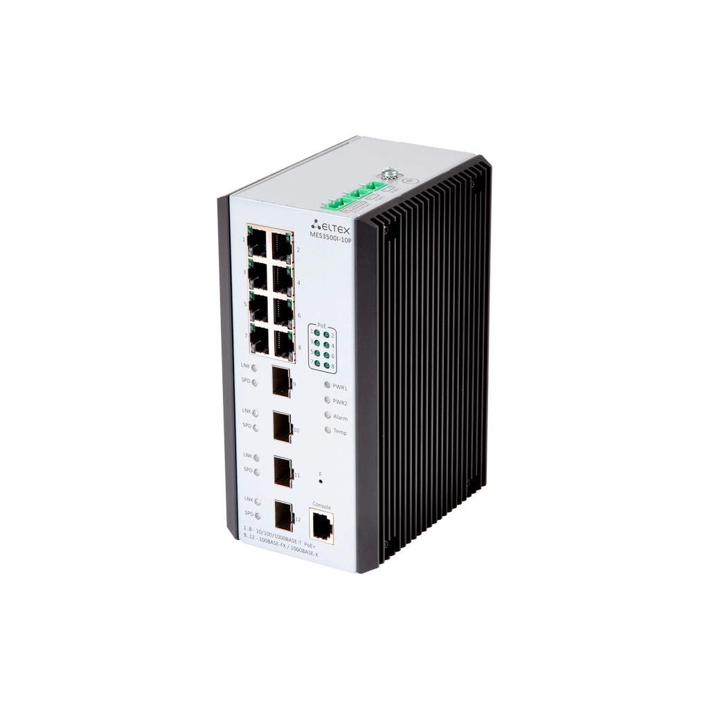 Eltex MES3500I-10P Eltex | Промышленный коммутатор 8 портов 1G PoE/PoE+
