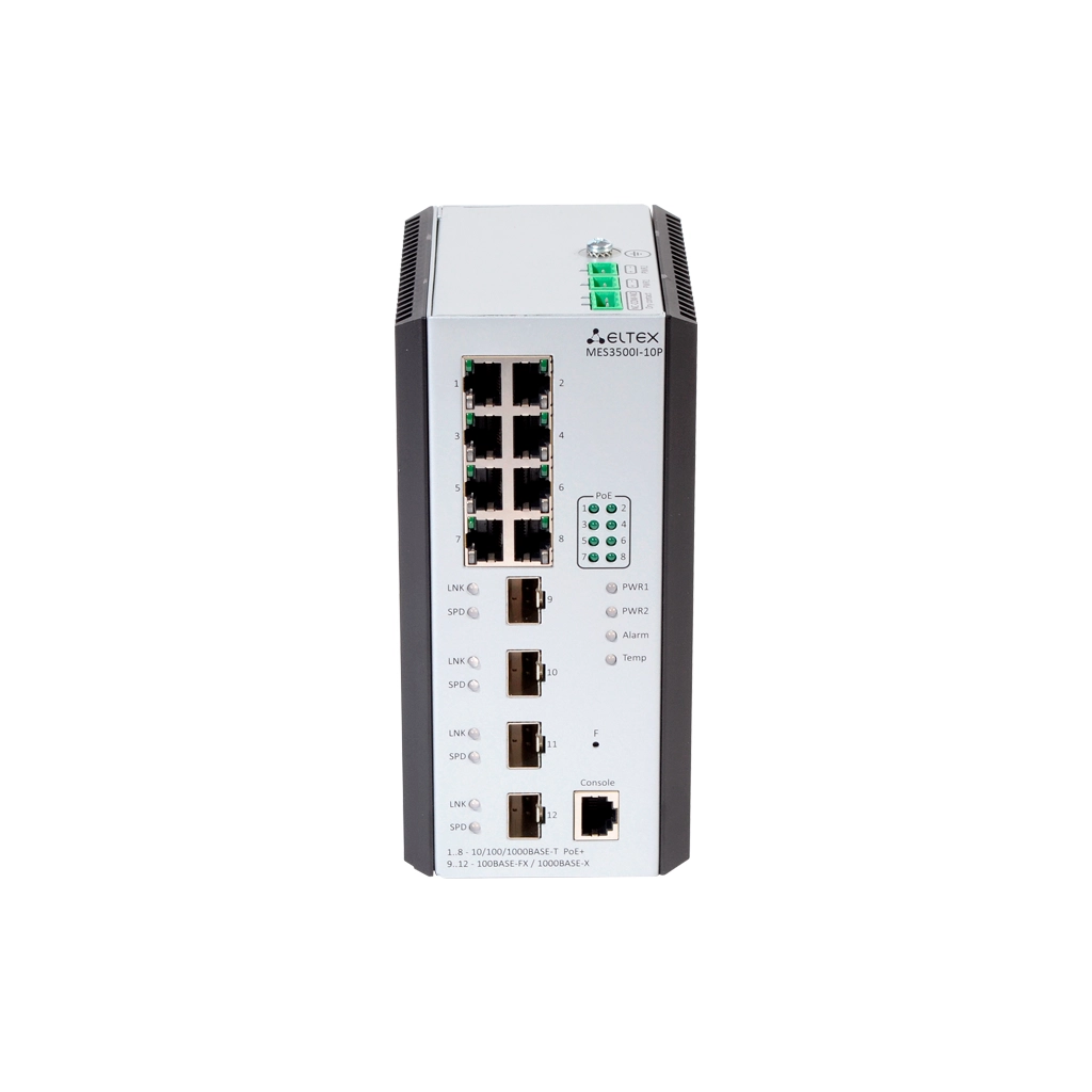 Eltex MES3500I-10P Eltex | Промышленный коммутатор 8 портов 1G PoE/PoE+