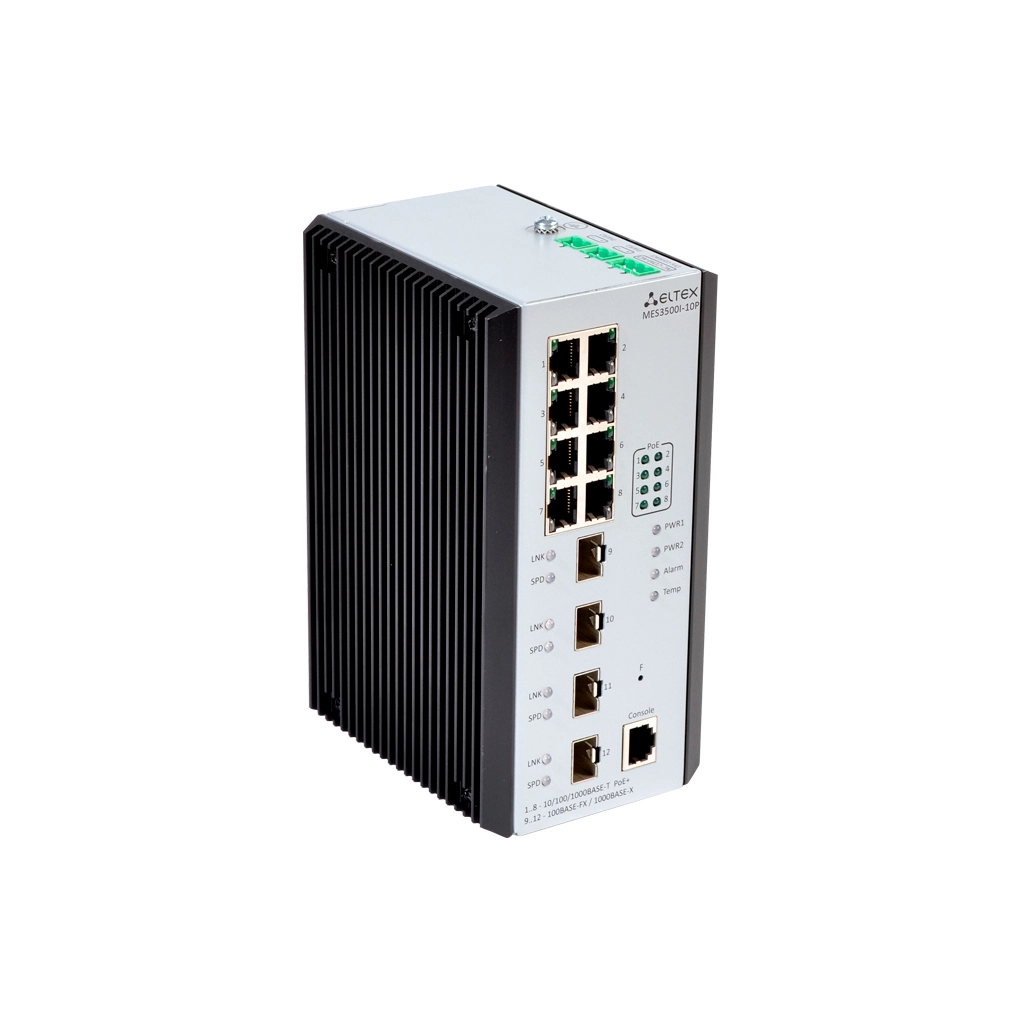 Eltex MES3500I-10P Eltex | Промышленный коммутатор 8 портов 1G PoE/PoE+