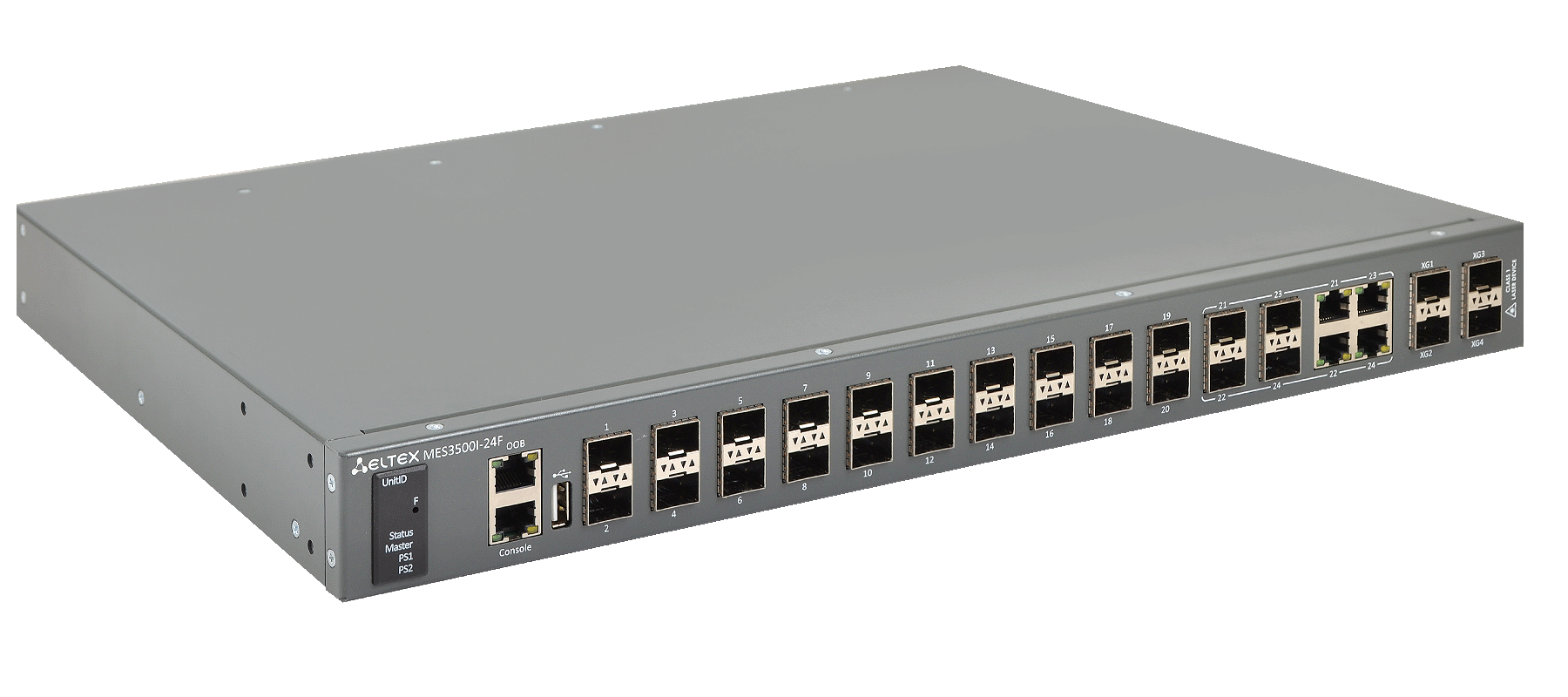 Eltex MES3500I-24F Eltex | Промышленный коммутатор 20 портов 1G SFP, 4 комбо-порта 1G, 4 порта SFP+