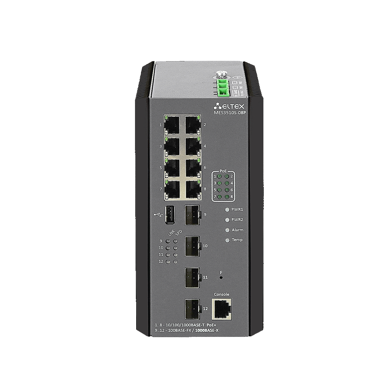 Eltex MES3510S-08P Eltex | Промышленный коммутатор 8 портов 1G PoE/PoE+, 4 порта SFP