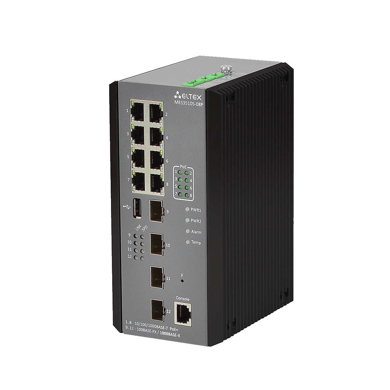Eltex MES3510S-08P Eltex | Промышленный коммутатор 8 портов 1G PoE/PoE+, 4 порта SFP