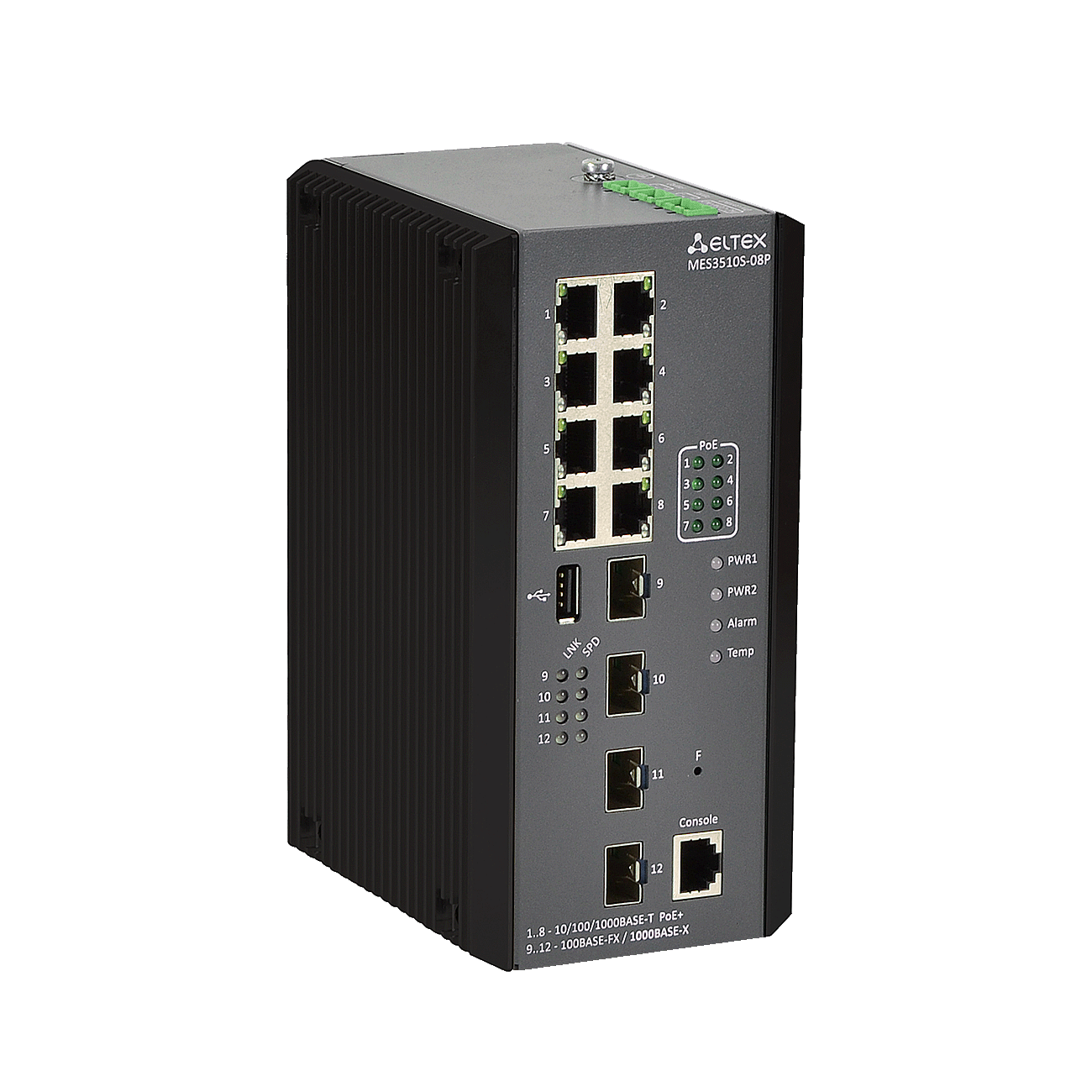 Eltex MES3510S-08P Eltex | Промышленный коммутатор 8 портов 1G PoE/PoE+, 4 порта SFP