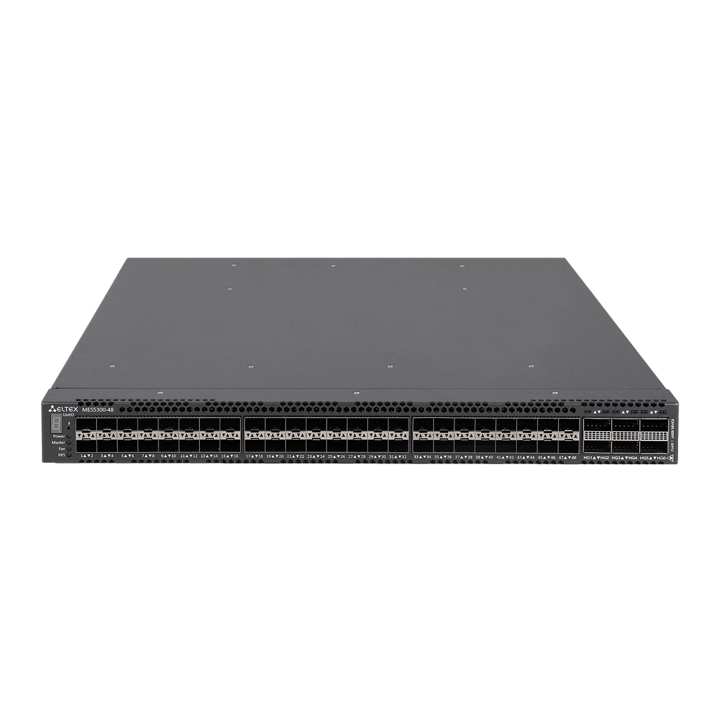 Eltex MES5300-48 Eltex I Коммутатор 48 портов SFP+, 6 портов QSFP28 (ЦОД)