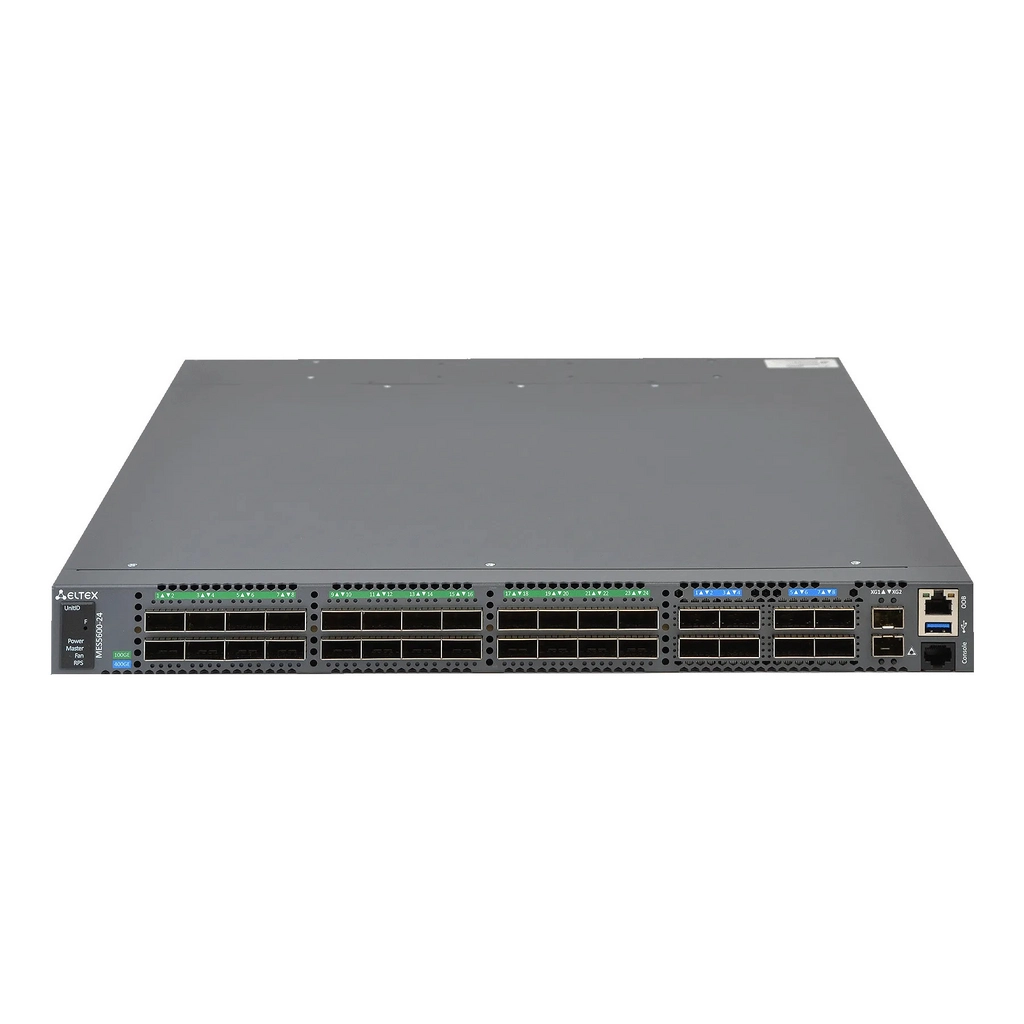 Eltex MES5600-24 Eltex | Коммутатор 24x100G QSFP28, 8x400G QSFP56-DD, 2x10G SFP+